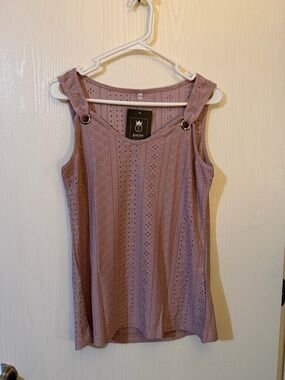 ETCYY Mauve Eyelet Tank Top Size Medium NWT